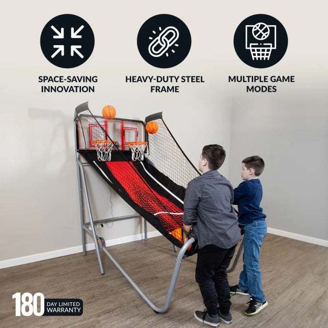 Shot Pro Deluxe 81-in Dual Basketball Arcade Game with LED Scoring