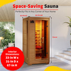 Buena Vista 1-2 Person Hemlock Infrared Sauna with 3 Ceramic Heaters - image 4