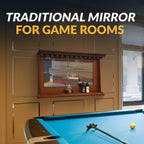 Seville 62-in Hardwood Back Bar Mirror - Mahogany Finish - image 6