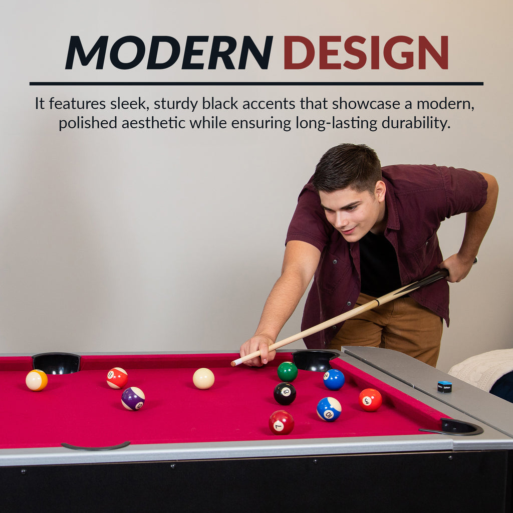 Triple Threat 6-ft Air Hockey 3-in-1 Rotating Multi-Game Table and Cabinet - image 7