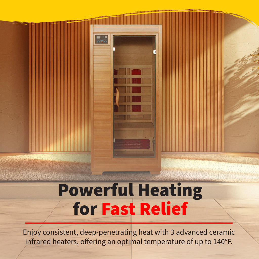 Buena Vista 1-2 Person Hemlock Infrared Sauna with 3 Ceramic Heaters - image 6