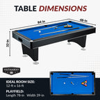 Hustler 7-ft Pool Table with Ball Return - Black with Blue Felt - image 2