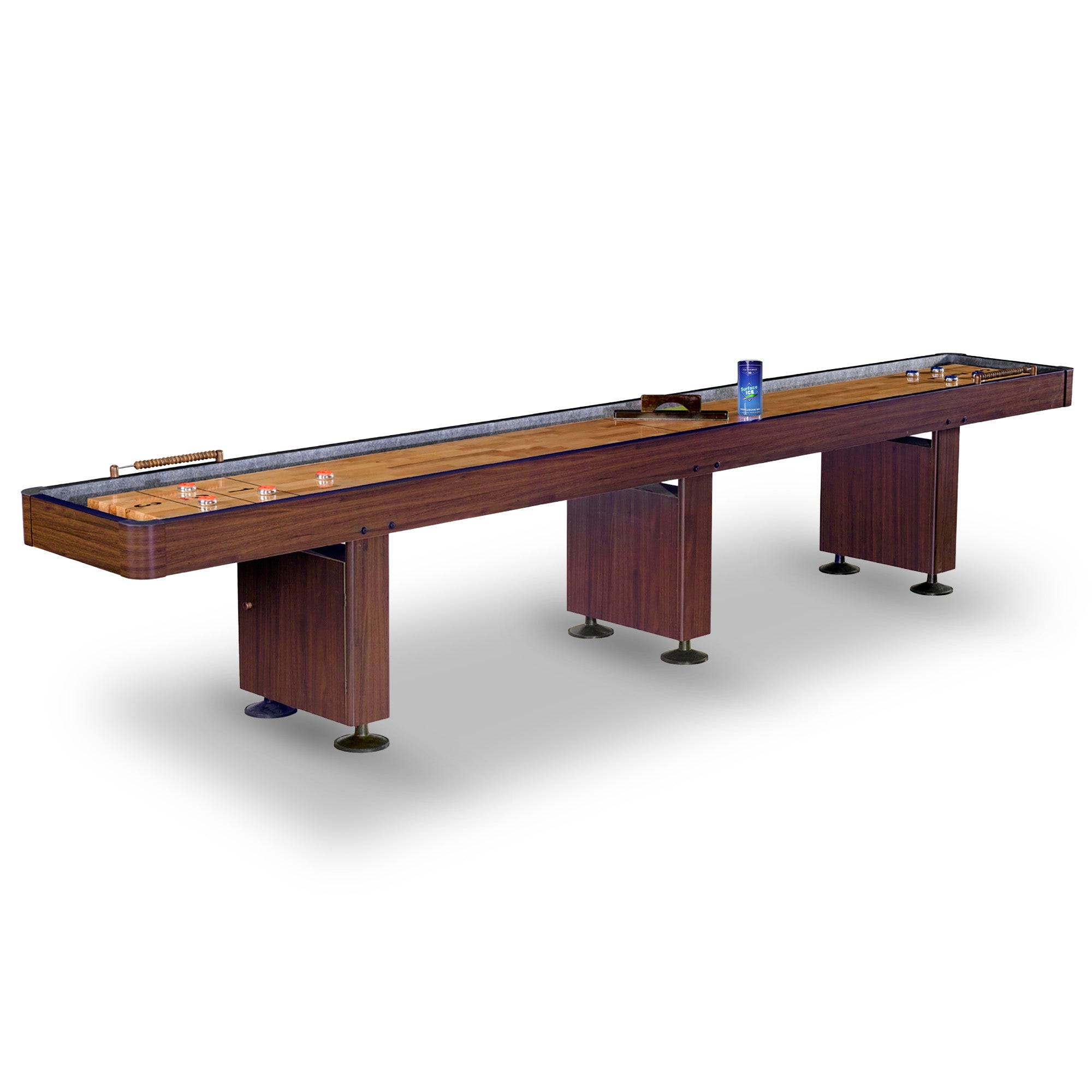 Challenger 14-ft Shuffleboard Table - Walnut Finish