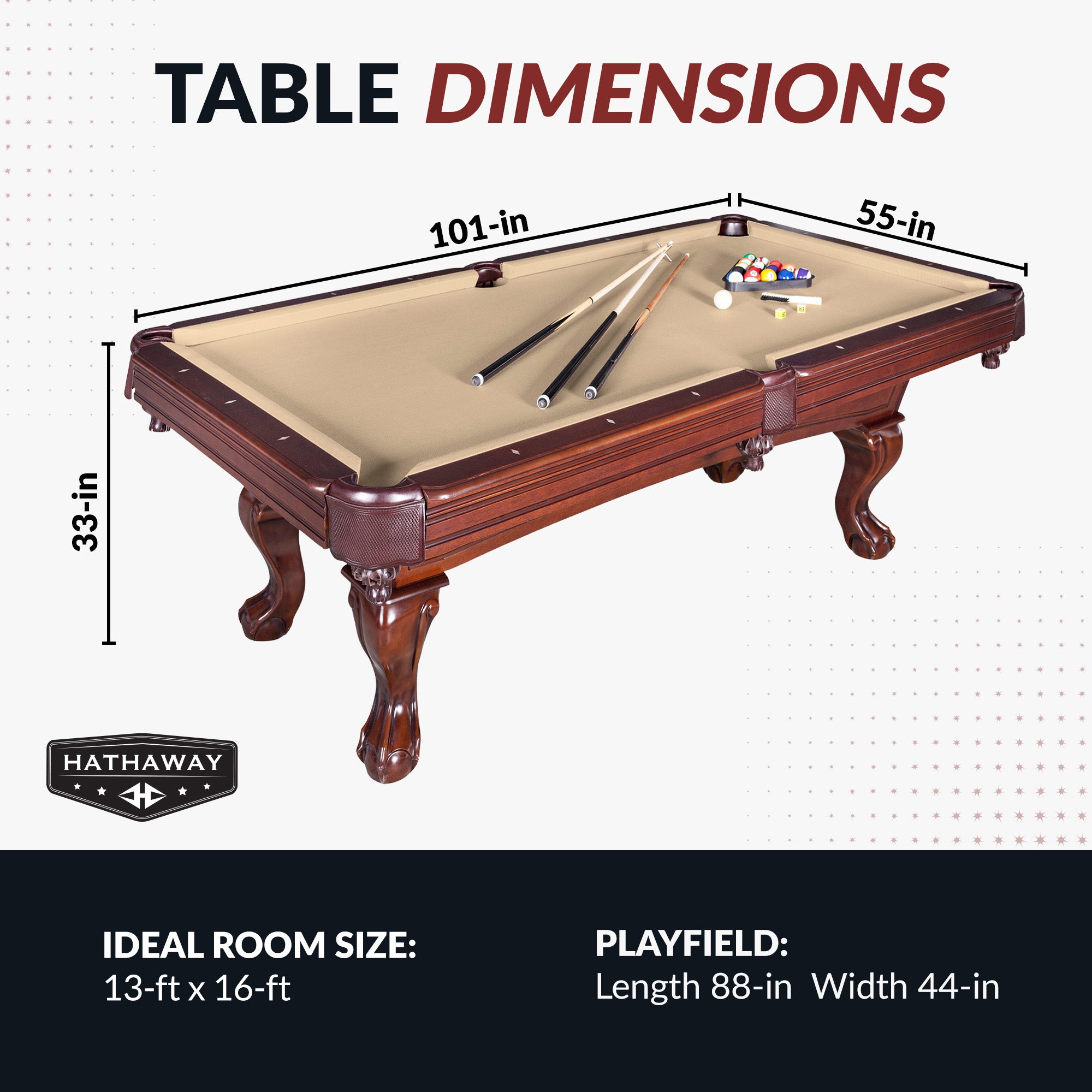 Augusta 8-ft Pool Table - Walnut Finish with Camel Felt - image 2