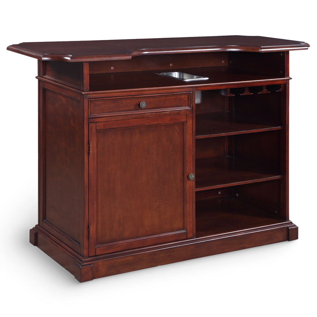 Ridgeline 60-in Hardwood Home Bar with Storage - Mahogany Finish