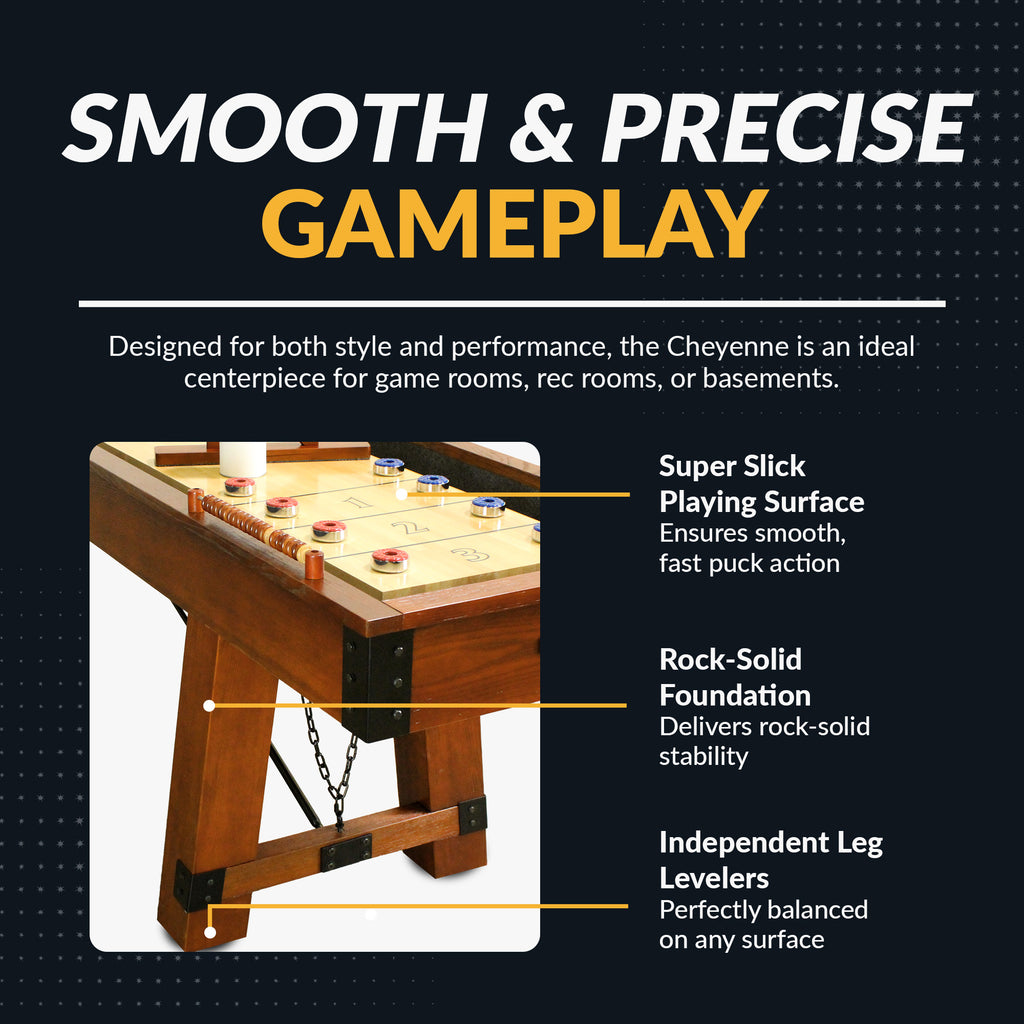 Cheyenne 12-ft Shuffleboard Table - Rustic Oak Finish - image 3