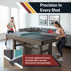 Logan 7-ft Pool Table Combo Set with Benches - Rustic Gray with Blue Felt - image 5