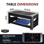 Triple Threat 6-ft Air Hockey 3-in-1 Rotating Multi-Game Table and Cabinet - image 2