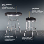 Remington 30-in Chrome Pub Table with Stools - 3 Piece Set - Black - image 3