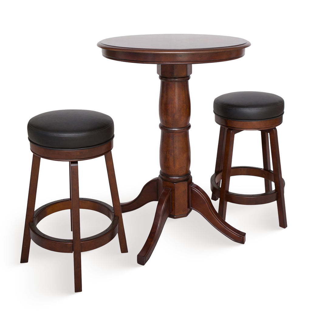 Oxford 3 Piece Hardwood Pub Table Set - Walnut Finish