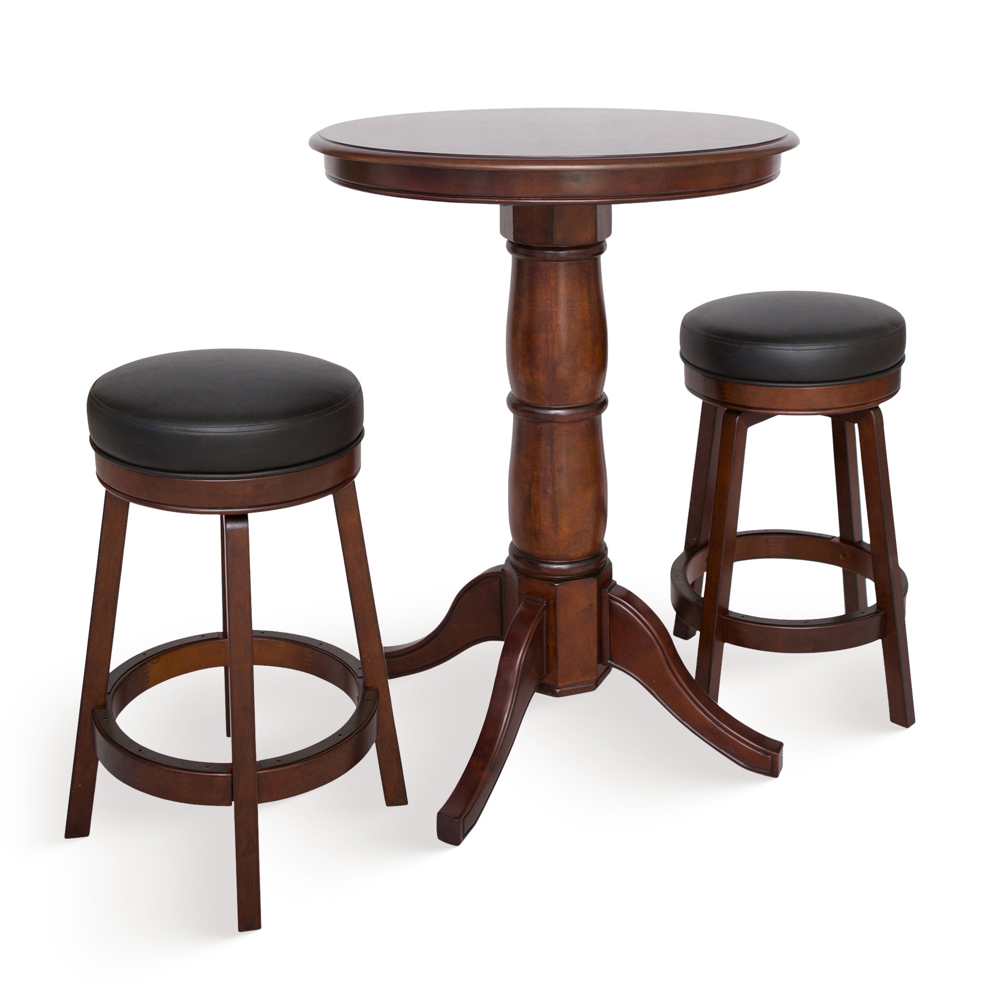 Oxford 3 Piece Hardwood Pub Table Set - Walnut Finish