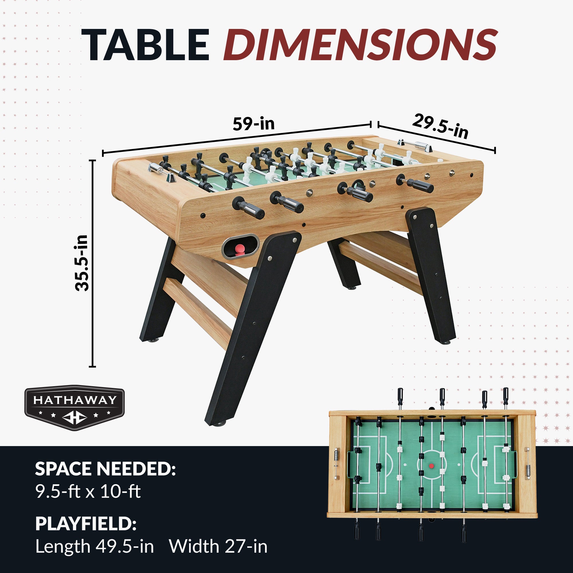 Center Stage Pro Series 59-in Foosball Table - Telescopic Safety Rods - image 2
