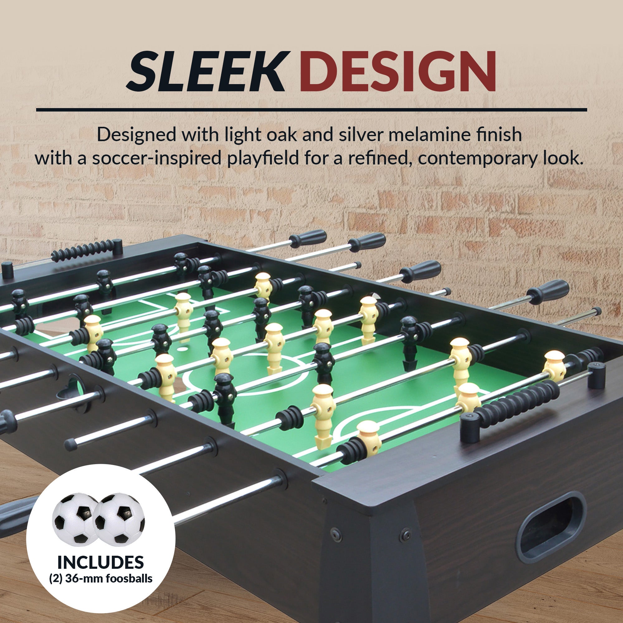 Hurricane 54-in Foosball Table - Dark Walnut - image 6