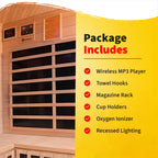 Sonoma 3-Person Hemlock Infrared Corner Sauna with 7 Carbon Heaters - image 5