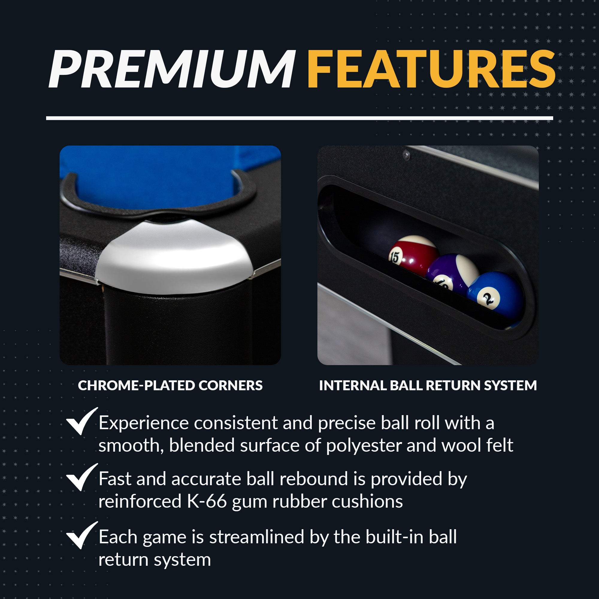 Hustler 7-ft Pool Table with Ball Return - Black with Blue Felt - image 5