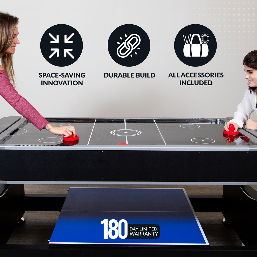 Triple Threat 6-ft Air Hockey 3-in-1 Rotating Multi-Game Table and Cabinet - image 4