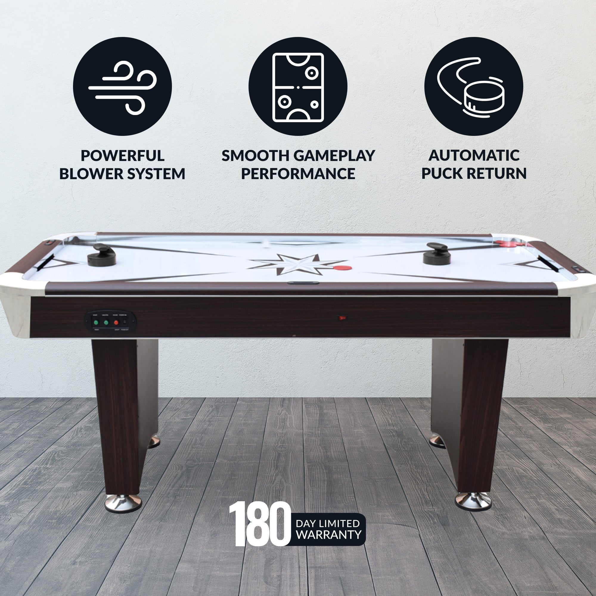 Midtown II 6-ft Air Hockey Table with LED Scoring - Dark Cherry Finish - image 4