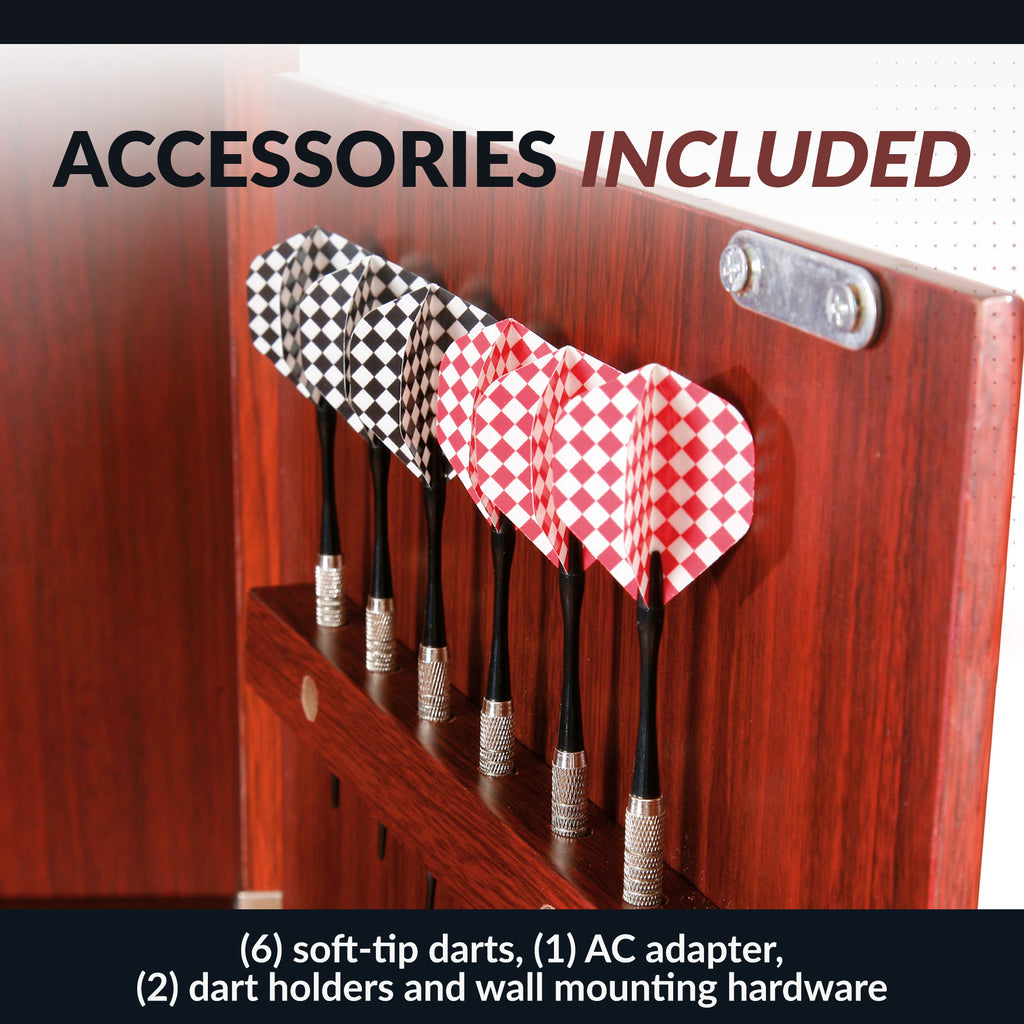 Outlaw Electronic Dartboard and 81-in Free-Standing Cabinet - Cherry Finish - image 6