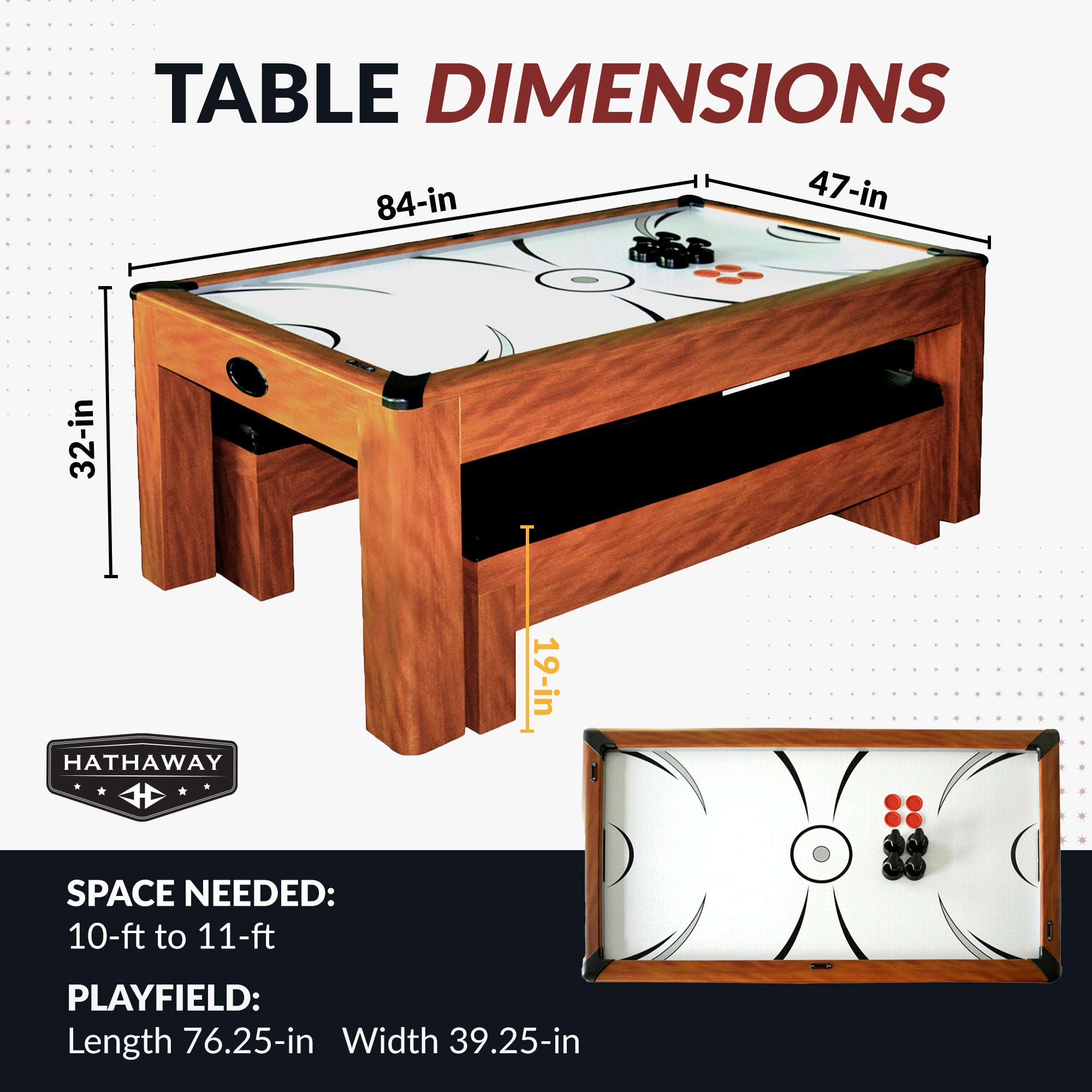 Sherwood 7-ft Air Hockey Table Combo Set with Benches - image 2