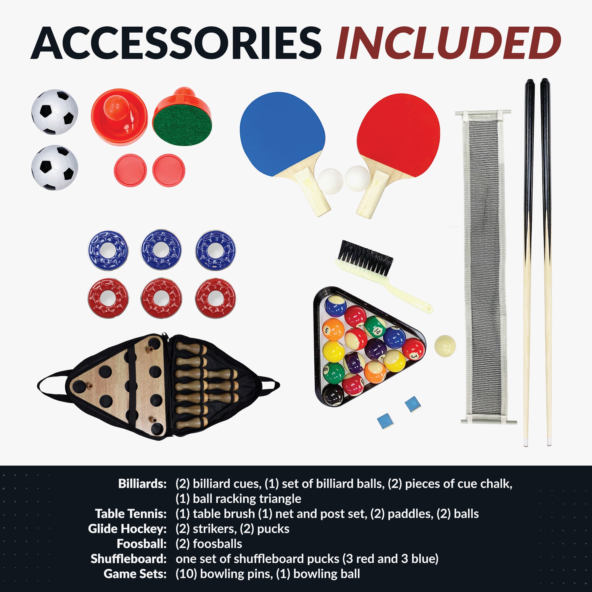 Madison 54-in Foosball 6-in-1 Multi-Game Table - image 6
