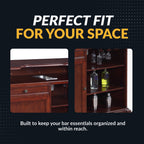 Ridgeline 60-in Hardwood Home Bar with Storage - Mahogany Finish - image 5