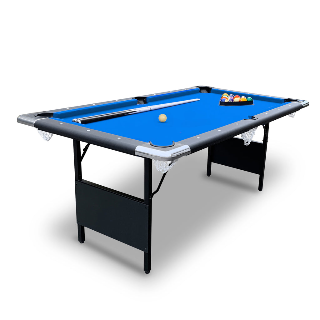 Fairmont 6-ft Portable Pool Table - Black with Blue Felt