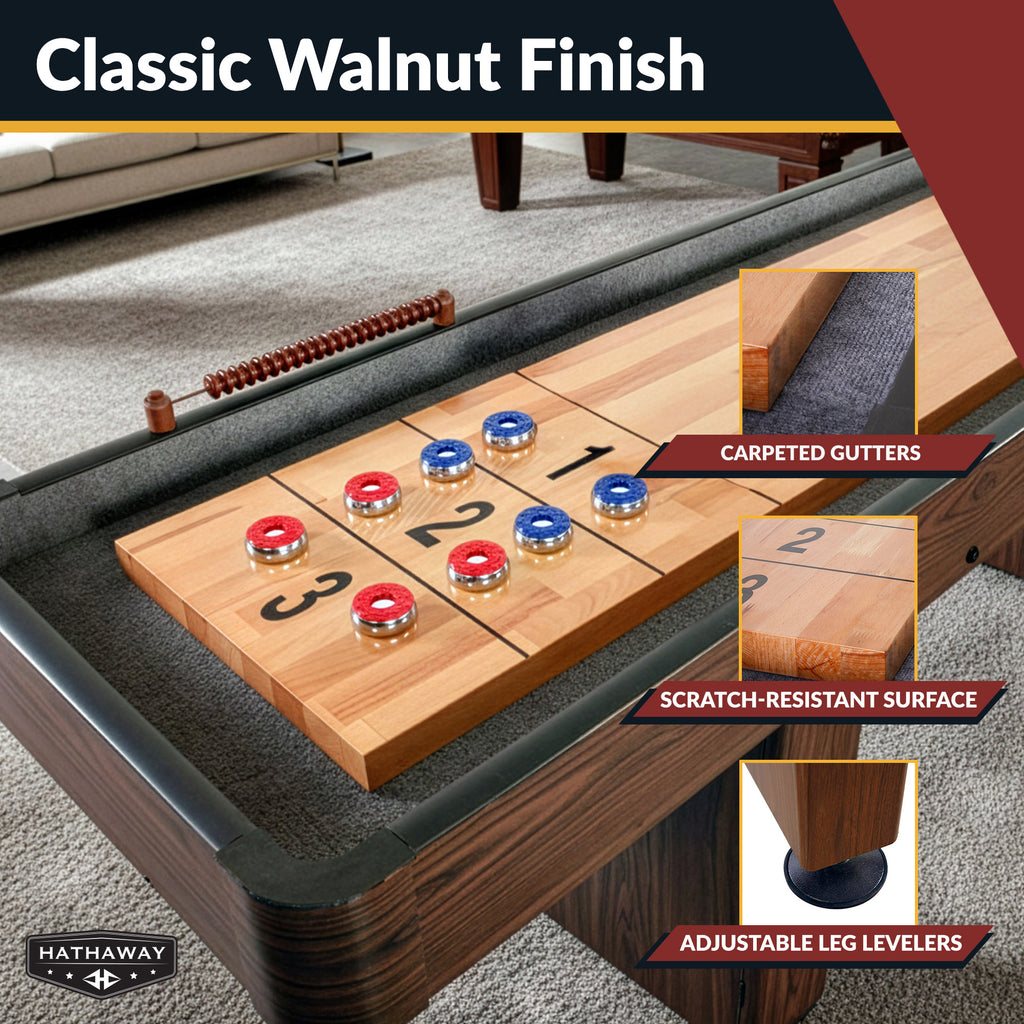 Challenger 12-ft Shuffleboard Table - Walnut Finish - image 4