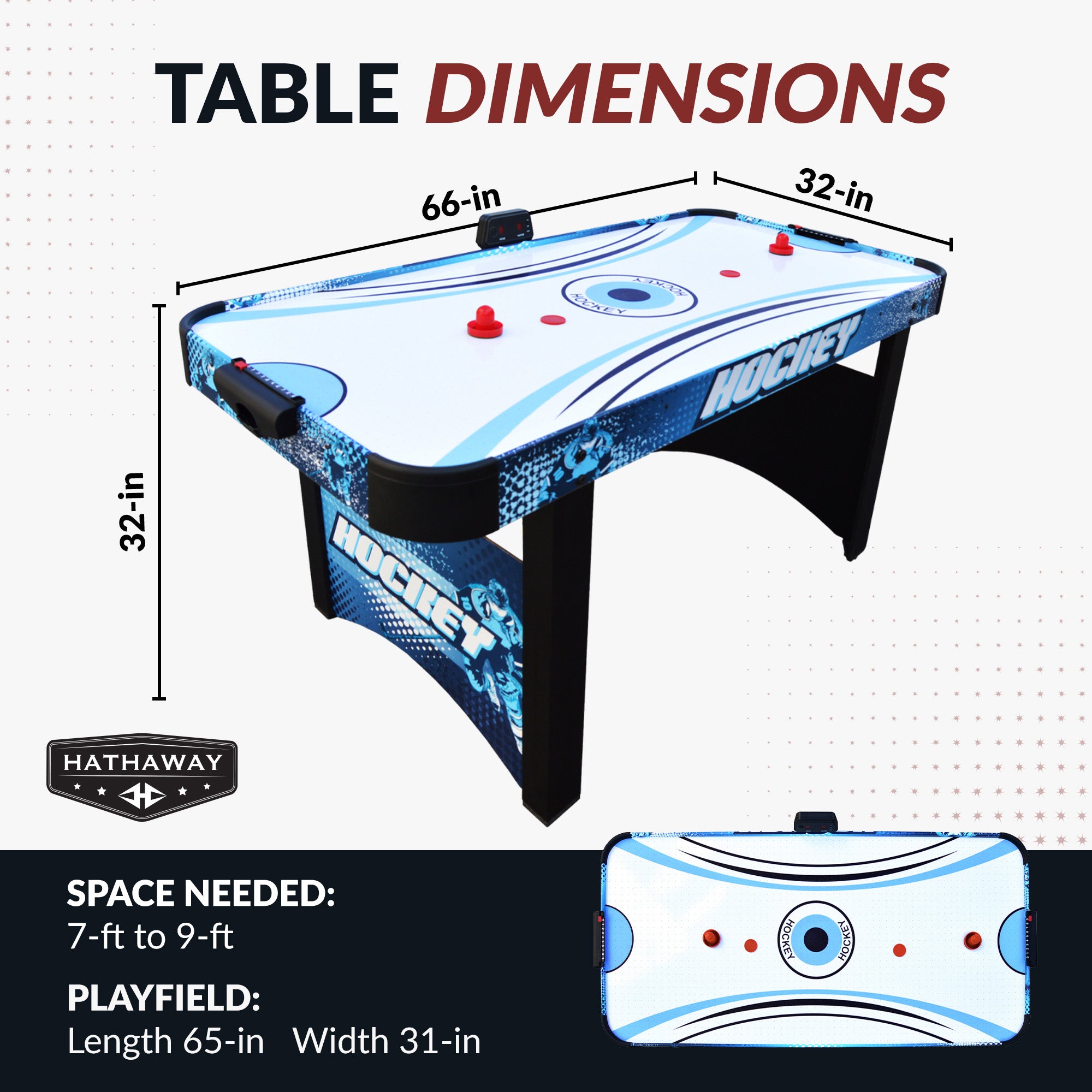 Enforcer 66-in Air Hockey Table with LED Scoring - image 2