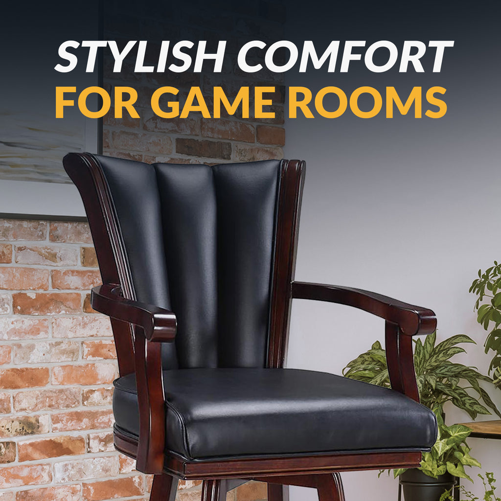 Avondale 29-in Swivel Bar Stool with Arm Rests - Mahogany Finish - image 6