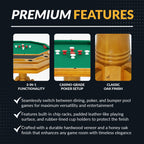 Kingston 48-in Poker Table Combo Set with 4 Arm Chairs - Oak Finish - image 3