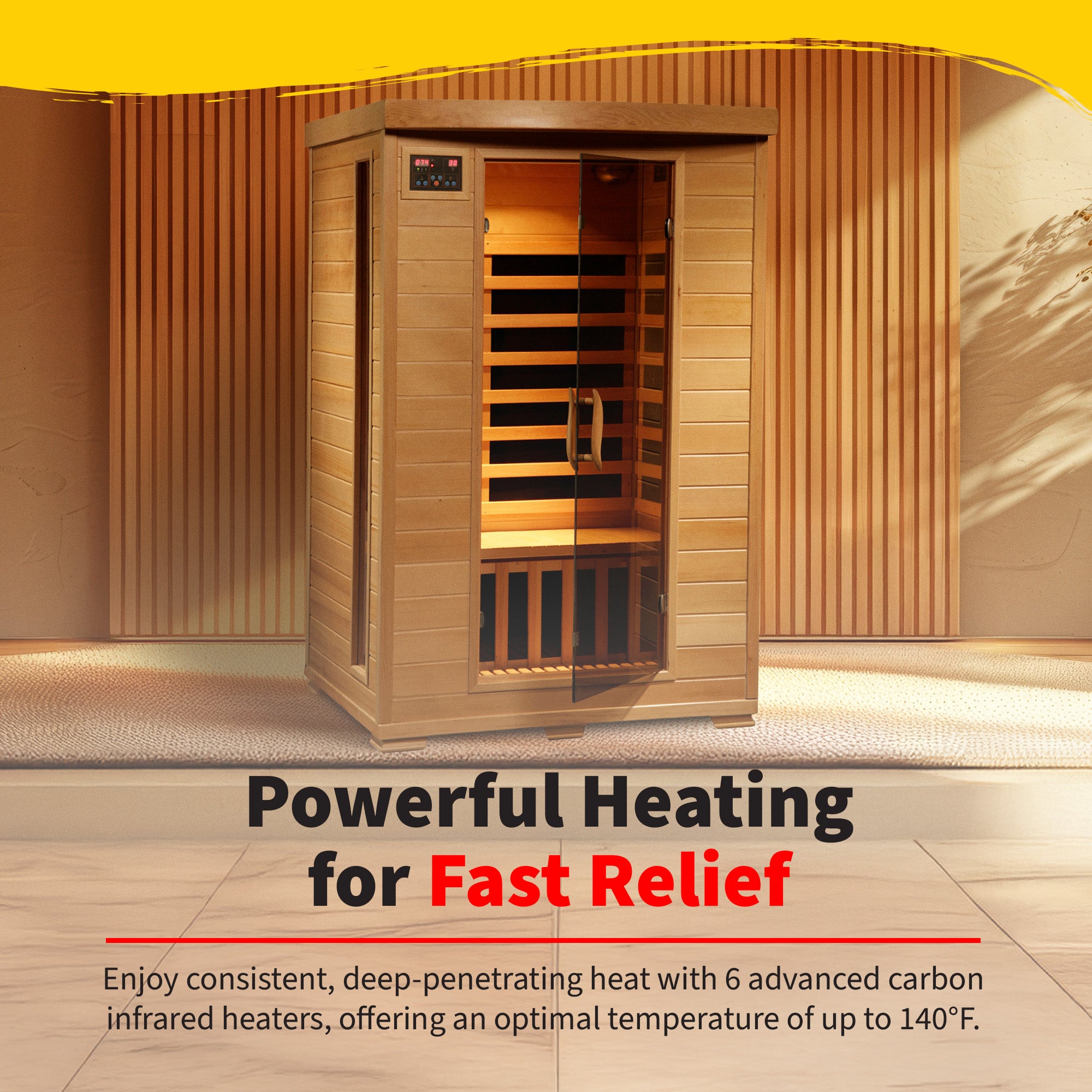 Coronado 2-Person Hemlock Deluxe Infrared Sauna with 6 Carbon Heaters - image 6