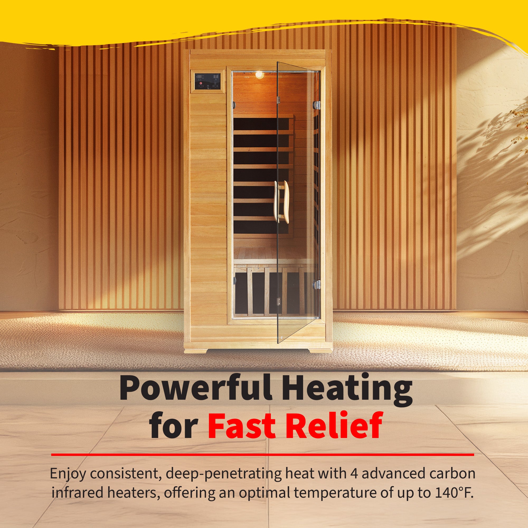Buena Vista 1-2 Person Hemlock Infrared Sauna with 4 Carbon Heaters - image 6