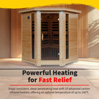 Tucson 4-Person Hemlock Corner Infrared Sauna with 10 Carbon Heaters - image 6