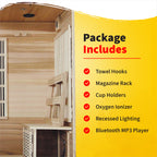 Klondike 4-Person Cedar Infrared Sauna with 9 Heaters - image 5