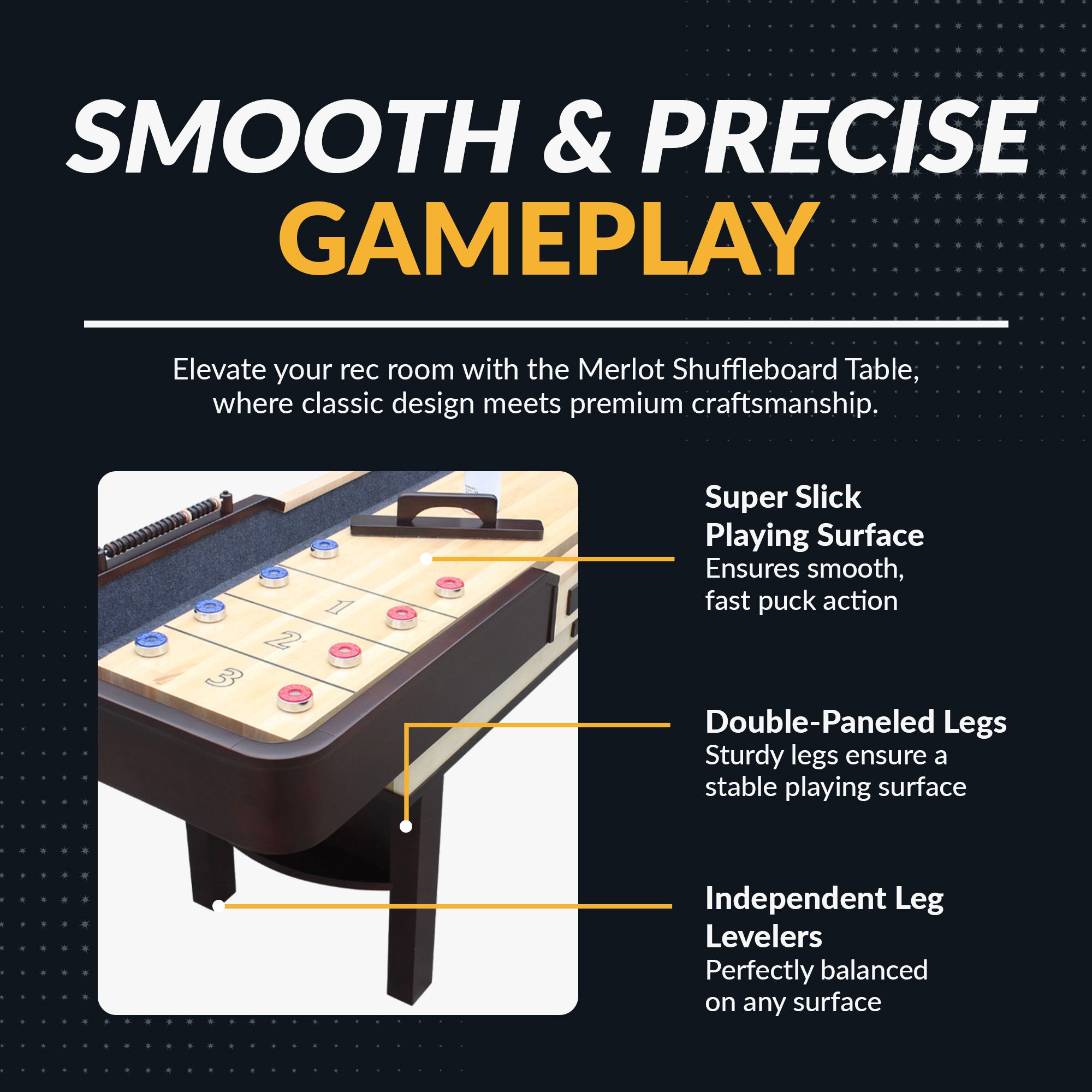 Merlot 9-ft Shuffleboard Table - Espresso Finish - image 3