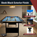 Fairmont 6-ft Portable Pool Table - Black with Blue Felt - image 4