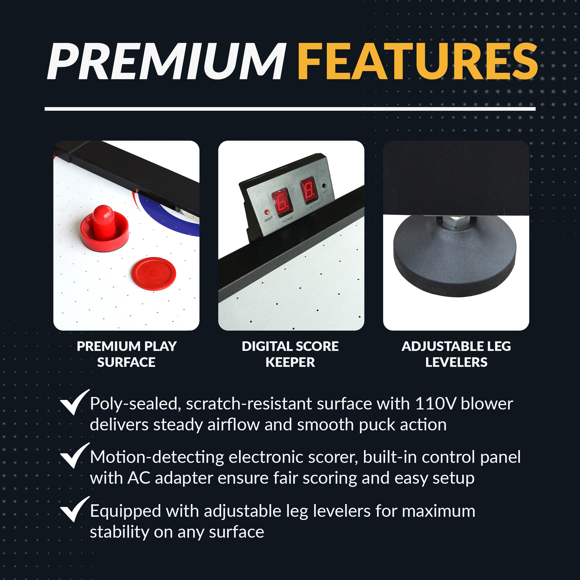 Patriot 60-in Air Hockey Table with LED Scoring - image 5