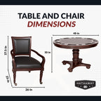 Bridgeport 48-in Poker Table and Dining Top with 4 Arm Chairs - Walnut Finish - image 2