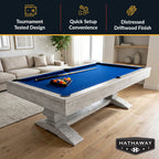 Montecito 8-ft Pool Table- Driftwood Finish with Blue Felt - image 2