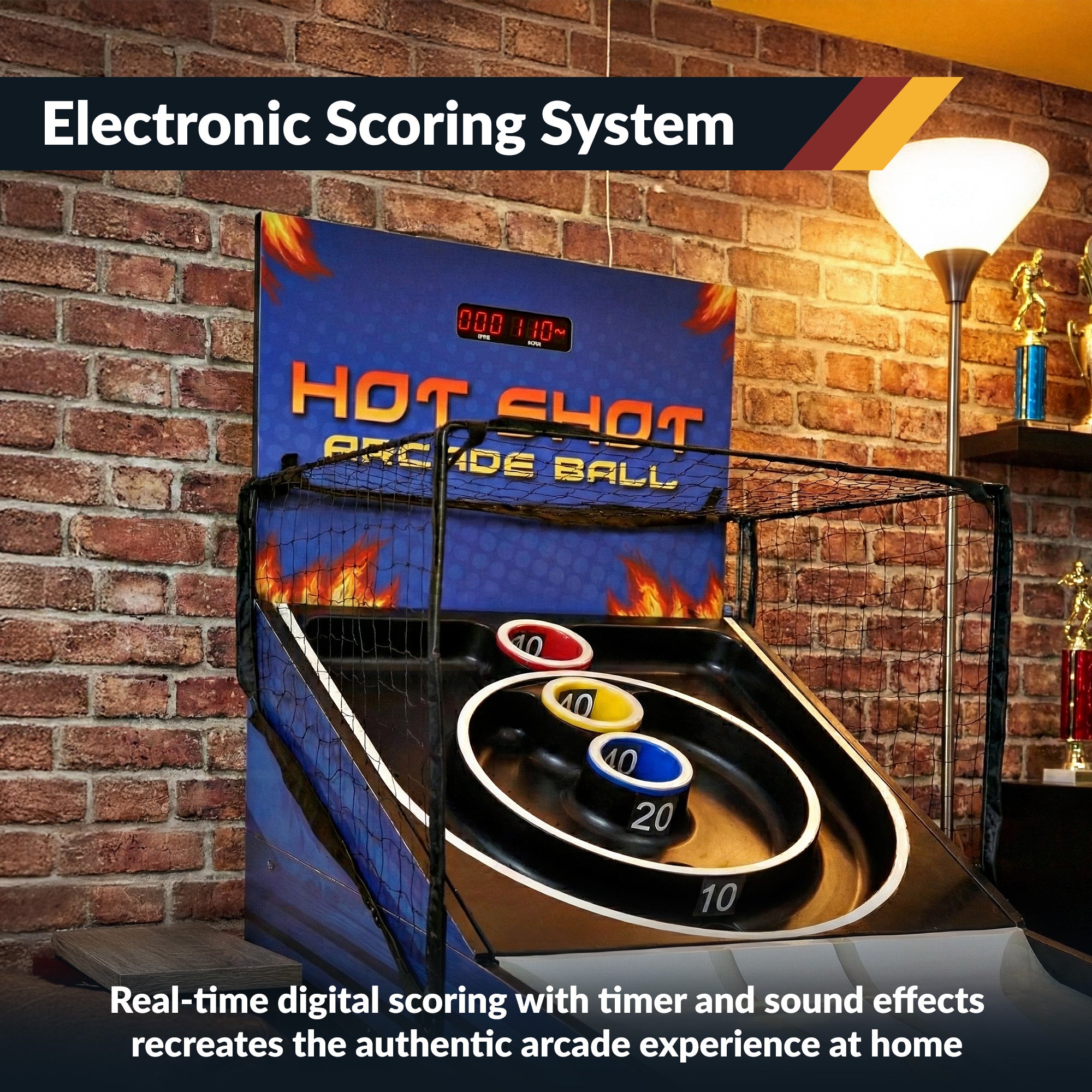 Hot Shot 8-ft Roll Hop and Score Arcade Game Table with LED Scoring - image 6