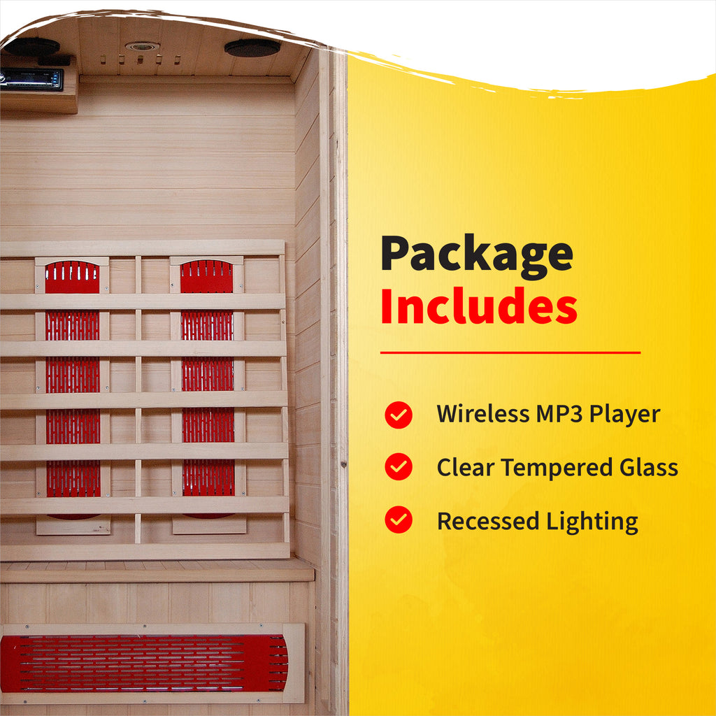 Buena Vista 1-2 Person Hemlock Infrared Sauna with 3 Ceramic Heaters - image 5