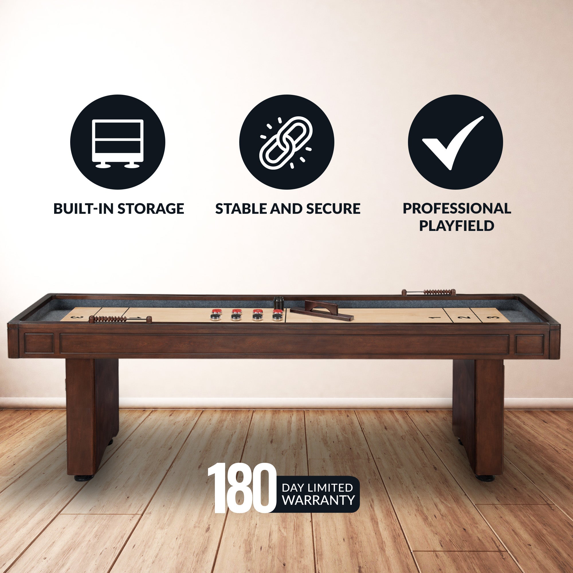 Austin 9-ft Shuffleboard Table - Mahogany Finish - image 4