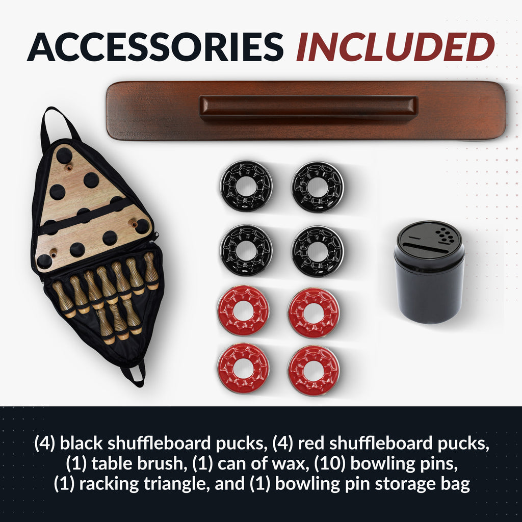 Austin 9-ft Shuffleboard Table with Bowling Pin Set - image 6