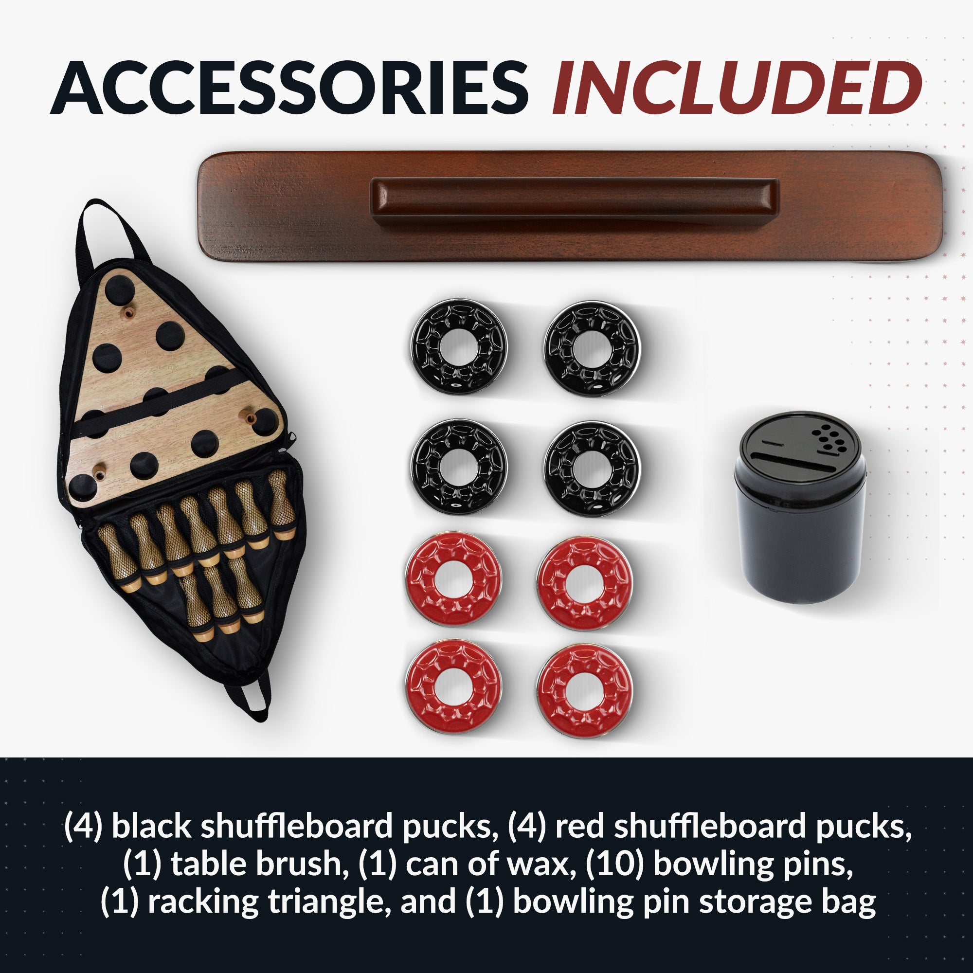 Austin 9-ft Shuffleboard Table with Bowling Pin Set - image 6