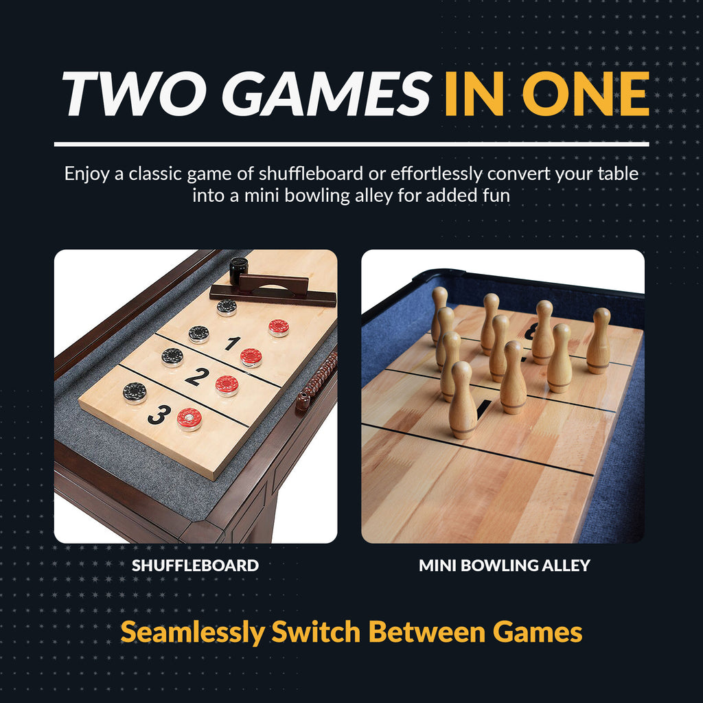 Austin 9-ft Shuffleboard Table with Bowling Pin Set - image 3