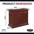 Ridgeline 60-in Hardwood Home Bar with Storage - Mahogany Finish - image 2