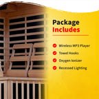 Tucson 4-Person Hemlock Corner Infrared Sauna with 10 Carbon Heaters - image 5