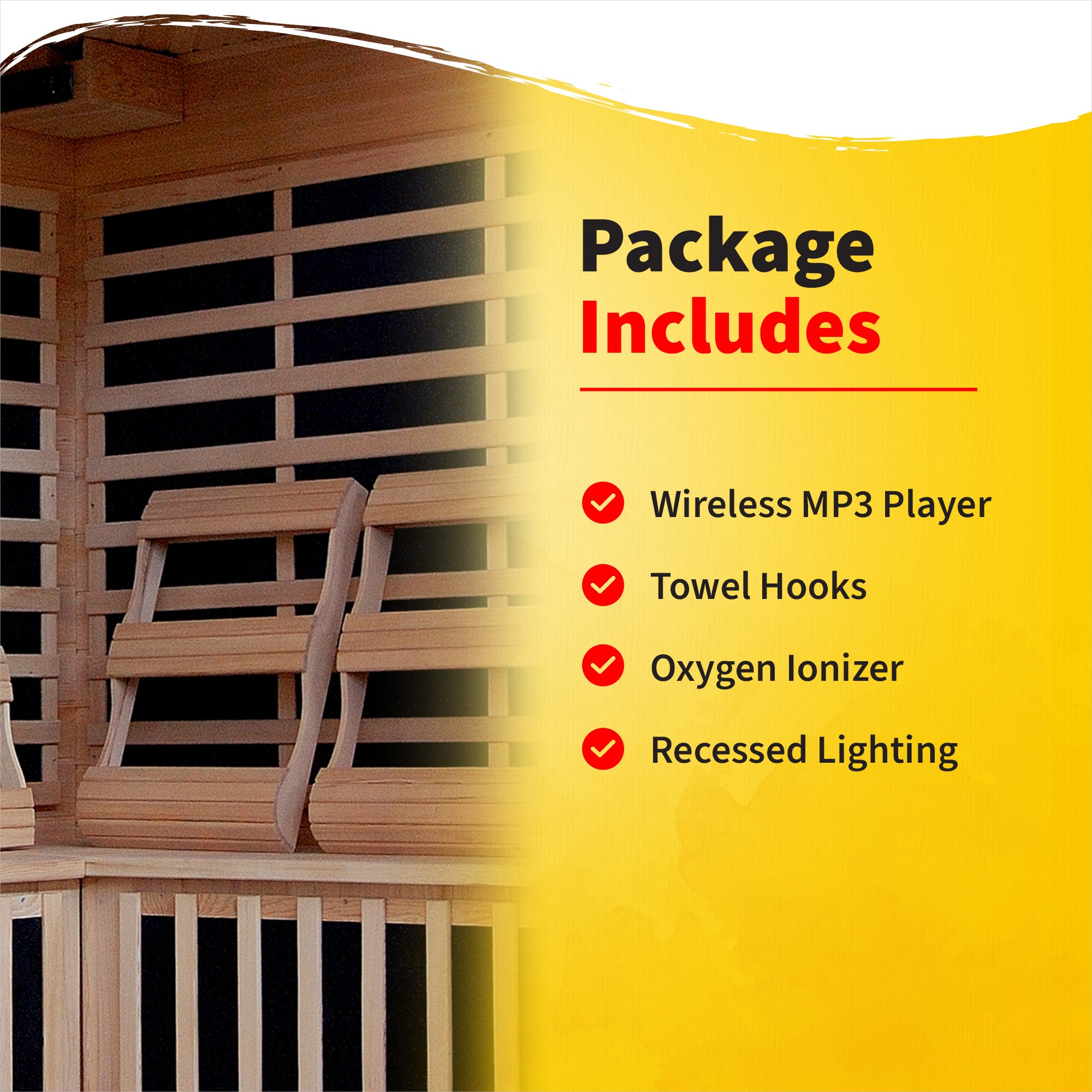 Tucson 4-Person Hemlock Corner Infrared Sauna with 10 Carbon Heaters - image 5