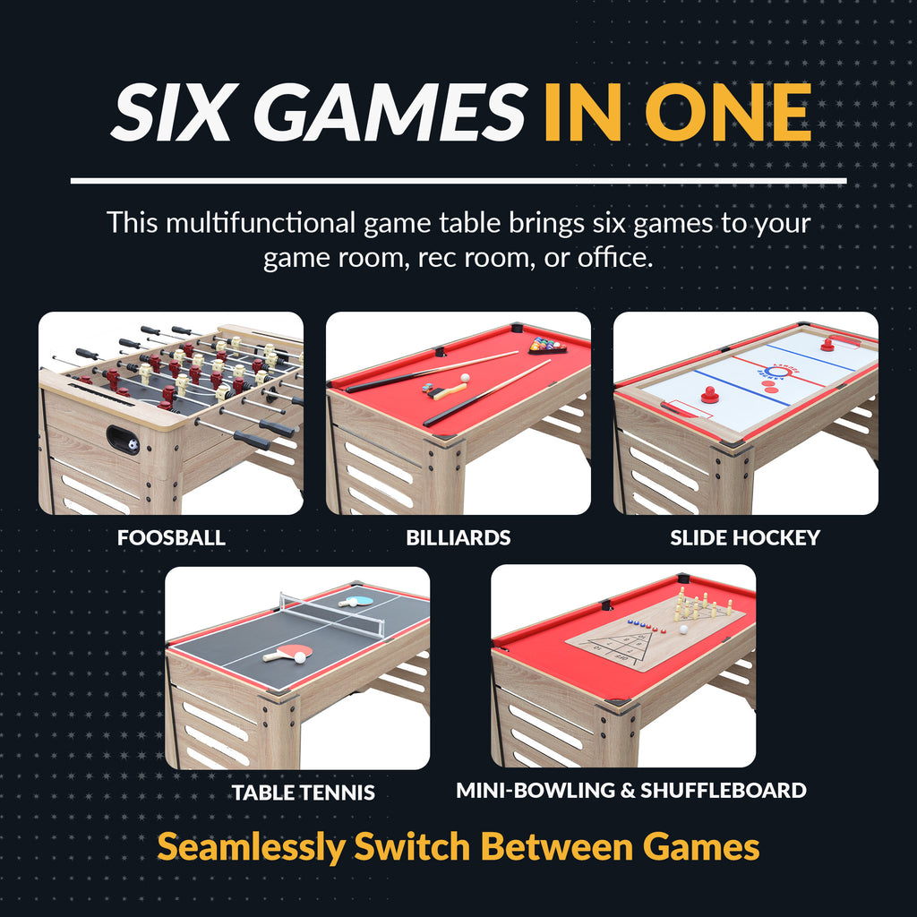 Madison 54-in Foosball 6-in-1 Multi-Game Table - image 3