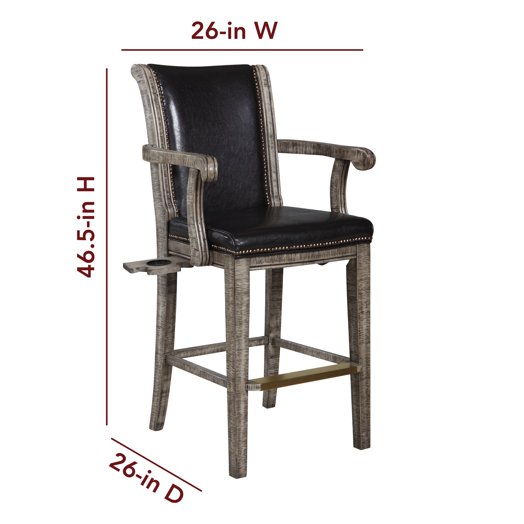 Montecito 29-in High Top Deluxe Spectator Chair - Rustic Gray - image 2
